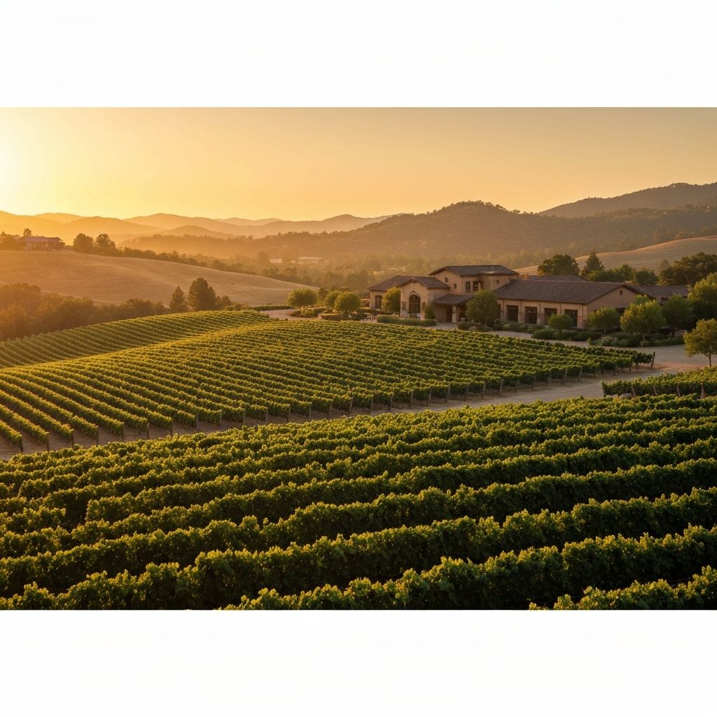 Napa Valley Winery at Sunset